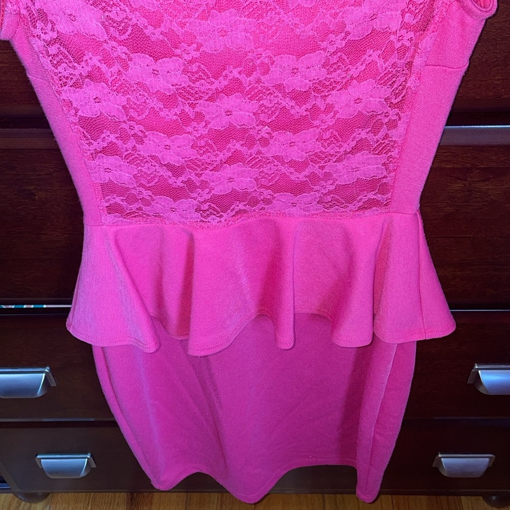 🌺Fuchsia🌺 Pink Peplum Dress - Picture 5 of 5
